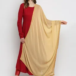 Dupatta Bazaar Gold-Toned Solid Chiffon Dupatta-picture-17