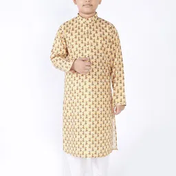 TABARD Boys Yellow Printed Kurta-image-79