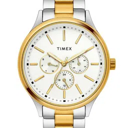 Timex Men Brass Dial & Stainless Steel Bracelet Style Straps Analogue Watch-picture-12