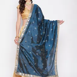 Clora Creation Gotta Patti Floral Embroidered Dupatta-picture-13