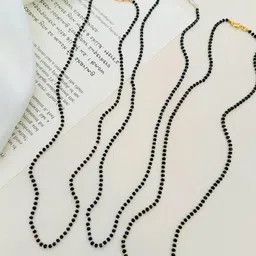 Anouk Set Of 3 Gold-Plated Beaded Mangalsutras-picture-29