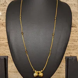 Digital Dress Room Women Gold-Plated Black Beaded Mangalsutra-picture-35