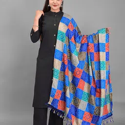 Apratim Blue & Red Printed Bandhani Dupatta-picture-18