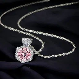 Designs & You Silver-Plated CZ Studded Hexagonal Shape Pendant With Chain-picture-13