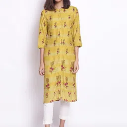 W Women Yellow & Red Floral Printed Kurta-picture-28