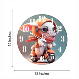 olive tree Multicolour Engineered Wood Battery Operated Wall Clock image 3