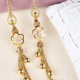 ANIKAS CREATION Golden Crystal Handmade Work Ethnic Hanging Latkan For Lehenga-picture-53