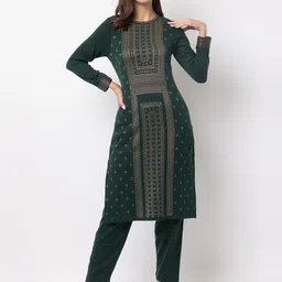 KEIKO Ethnic Motifs Woven Design Acrylic Striaght Kurta-image-23