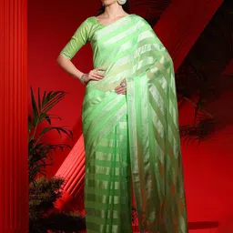 Mitera Striped Pure Chiffon Designer Saree-image-55