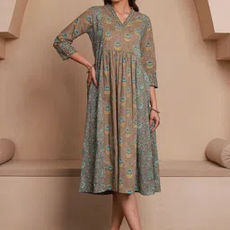 GULAB CHAND TRENDS Ethnic Motifs Cotton Fit and Flare Kurta-picture-22