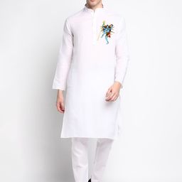 DEVOILER Mandarin Collar Graphic Printed Straight Kurta-picture-41