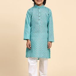Pro-Ethic STYLE DEVELOPER Boys Ethnic Motifs Printed Mandarin Collar Kurta with Pyjamas-picture-0