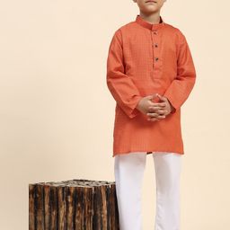 Pro-Ethic STYLE DEVELOPER Boys Woven Design Pure Cotton Kurta with Pyjamas-picture-0