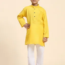 Pro-Ethic STYLE DEVELOPER Boys Woven Design Pure Cotton Kurta with Pyjamas-picture-15