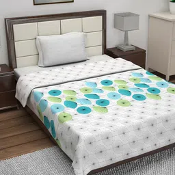 Divine Casa White & Pink Floral AC Room 110 GSM Single Bed Reversible Dohar-picture-24