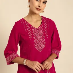 Anouk Women Ethnic Motifs Yoke Design Kurta-image-26
