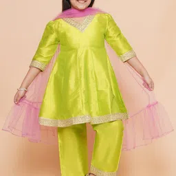 Modish Couture Girls Regular Kurta with Palazzos & Dupatta-picture-57