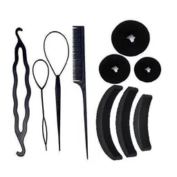 CHANDERKASH Set Of 9 Hair Puff Maker Extension & Donut Maker With Hair Braid Tools-image-64