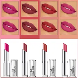 MI FASHION Set Of 4 Creme Matte Weightless Long-Lasting Lipstick 3.5g each - Magenta + Brown + Brownish Red + Rose-image-33
