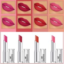 MI FASHION Set Of 4 Creme Matte Weightless Long-Lasting Lipstick 3.5g each - Rose Pink + Burgundy + Orange + Carmine Pink-picture-29
