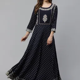 KALINI Ethnic Motifs Anarkali Kurta-image-0