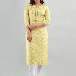 FASHION DEPTH Geometric Printed Mirror Work Straight Kurta-image-48