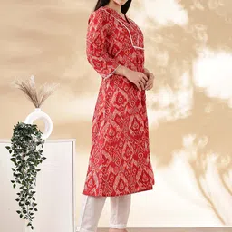 Anouk Women V Neck Printed Sequinned Kurta image 3