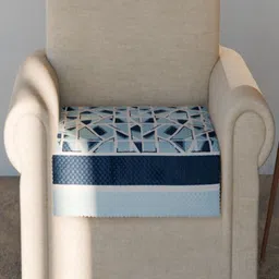 Fashion Throw Blue & White Printed Velvet 1 Piece Sofa Cover-picture-11