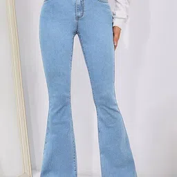 AngelFab Women Bootcut High-Rise Light Fade Stretchable Jeans-picture-32