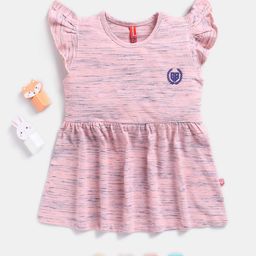 Here&Now X Game Begins Girls Self Design Flutter Sleeve Fit & Flare Dress-picture-33