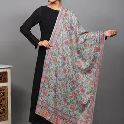 Exotic India Floral Printed Shawl-picture-41