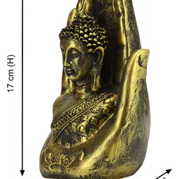 Aura Copper-Toned Buddha Idol Showpiece image 2