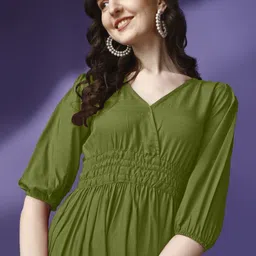 Jash Creation Women Polyester Fit and Flare Dresses image 2