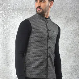 Crimsoune Club Printed Woven Nehru Jacket image 3