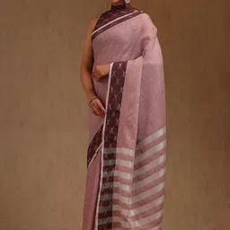 Soch Women Linen Blend Saree With Blouse Piece-image-55