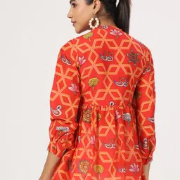 JAIPURRANG Floral Printed Mandarin Collar Peplum Top image 3