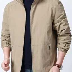StyleCast x Revolte Men Stand Collar Solid Windcheater Tailored Jacket image 5