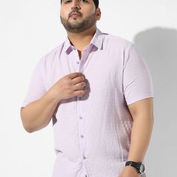 Instafab Plus Men Comfort Regular Fit Textured Spread Collar Casual Shirt-picture-6
