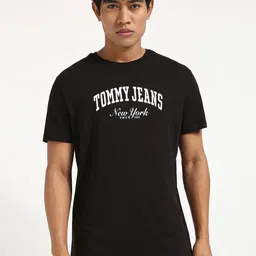 Tommy Hilfiger Men Typography Printed Slim Fit Pure Cotton T-shirt-picture-33