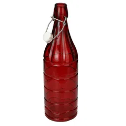 1ST TIME Red & Transparent Glass Solid Water Bottle image 4
