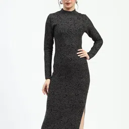 Madame Women Long Sleeves Sheath Midi Dress-picture-36