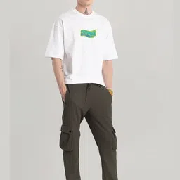 Snitch Men Textured Corduroy Cargos Trousers image 5