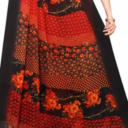 MADHUR MILAN Floral Printed Pure Georgette Saree image 4