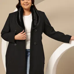 Sztori Plus Size Shawl Collar Longline Overcoat with Belt-picture-15
