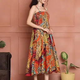 Aawari Floral Print Fit & Flare Midi Dress image 2