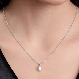 MALENA Silver-Plated Artificial Stones Studded Teardrop Shaped Pendant With Chain-picture-27
