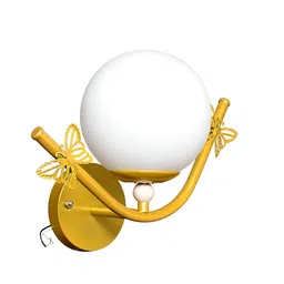 KINIS Gold-Toned & White Spherical Shaped Wall Lamp & Bulb image 4