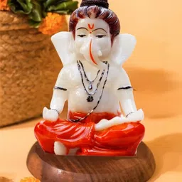JERRY DECORE Cream-Coloured Handmade Ganesha Idol Showpiece image 4