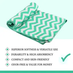 Kuber Industries Green & Grey 6 Pieces Printed Microfibre 250 GSM Face Towels image 4