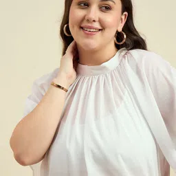 ANJIR Women Flared Sleeve High Neck Top-image-43